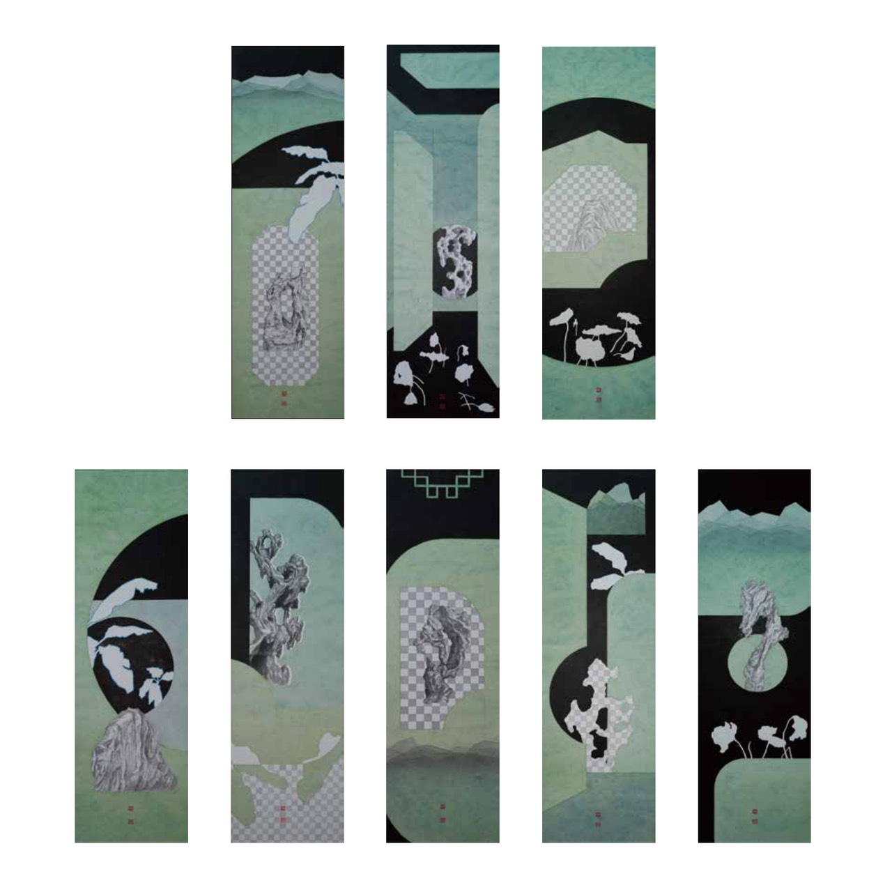 陳宗煜作品銅銹八景圖