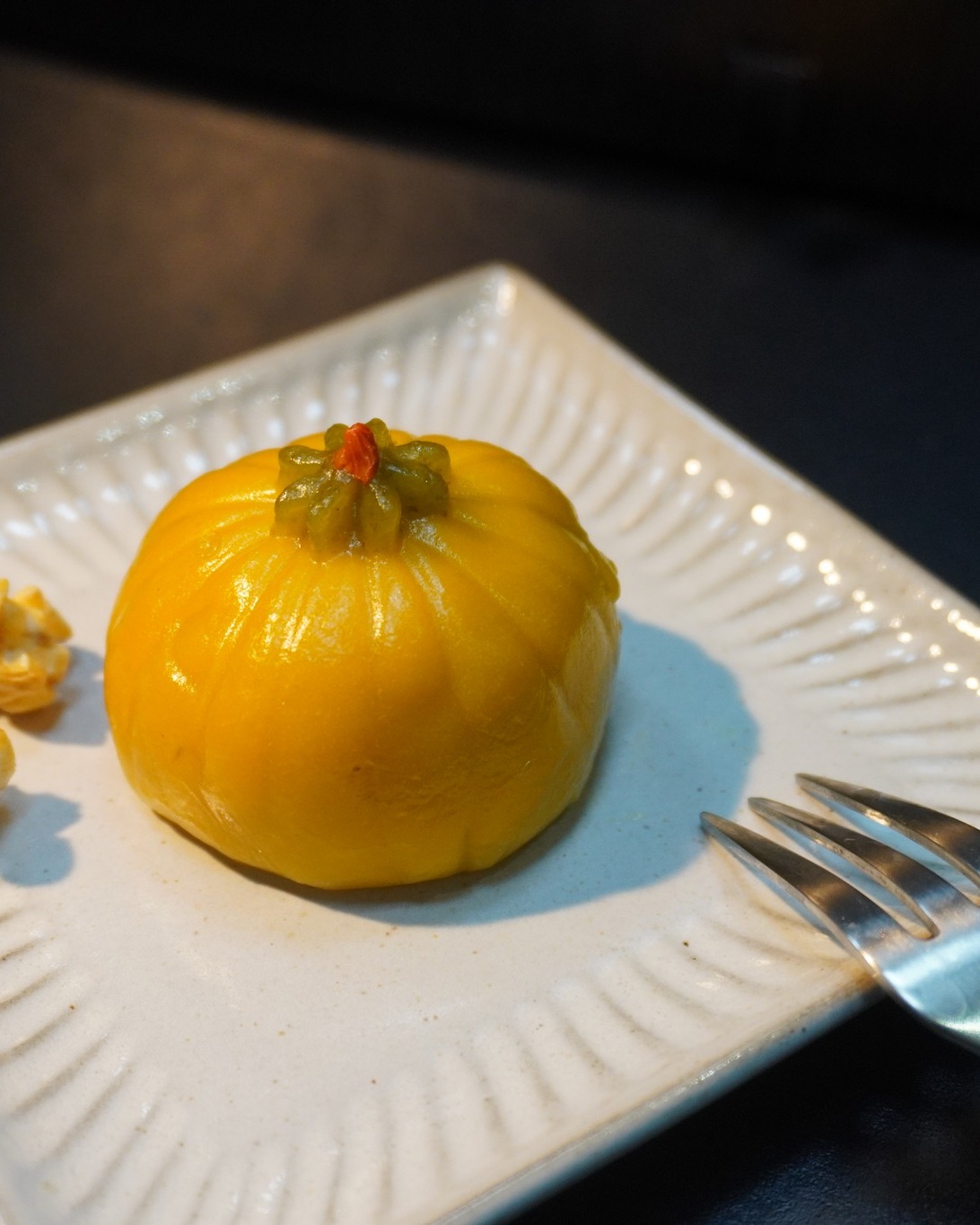 南瓜的溫潤，包進芋泥與芋頭丁